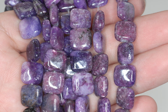 10X10mm Purple Lepidolite Gemstone Grade AA Square Loose Beads 15.5 inch Full Strand (90188400-668)