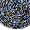 4MM Natural Dumortierite Gemstone Grade A Micro Faceted Diamond Cut Cube Loose Beads (P41)