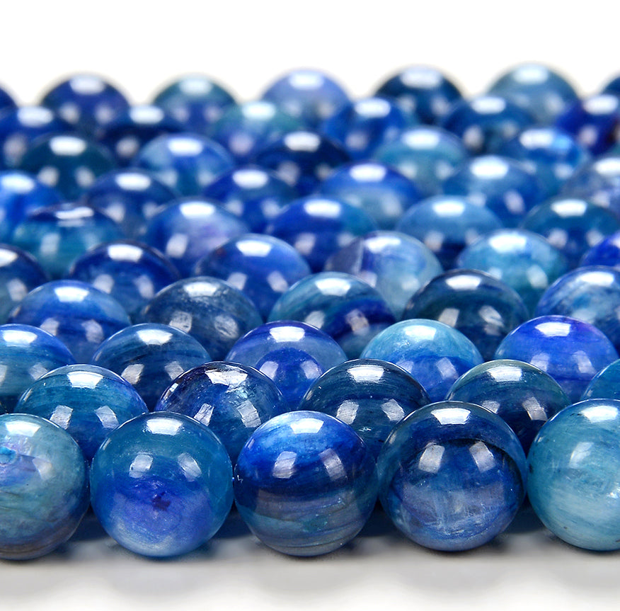 AA Natural Blue Kyanite Faceted 3mm 4mm 5mm Round Beads 15.5 Strand –  Intrinsic Trading