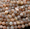 Natural Orange Gray Sunstone Gemstone Grade AA Round 7MM 8MM 9MM 10MM Loose Beads (D302)