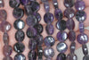 10mm Dark Purple Lepidolite Gemstone Grade A Flat Round Button Loose Beads 16 inch Full Strand (90188408-655)