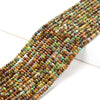2X1MM Natural Green Brown Turquoise Gemstone Grade A Bicone Faceted Rondelle Saucer Loose Beads 15 inch Full Strand (80009463-P34)