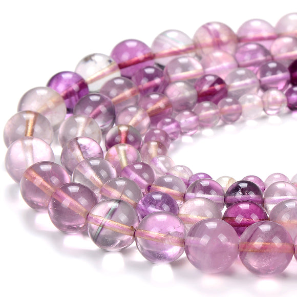 Natural Purple Fluorite Gemstone Grade AAA Round 5MM 6MM 7MM 8MM 9MM Loose Beads (D405)