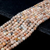 4MM Natural Sunstone Gemstone Grade A Micro Faceted Round Loose Beads 15 inch Full Strand (80016258-P52)