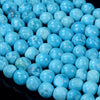 6MM Blue Turquoise Gemstone Nugget Round Loose Beads 15 inch Full Strand (80016517-D294)