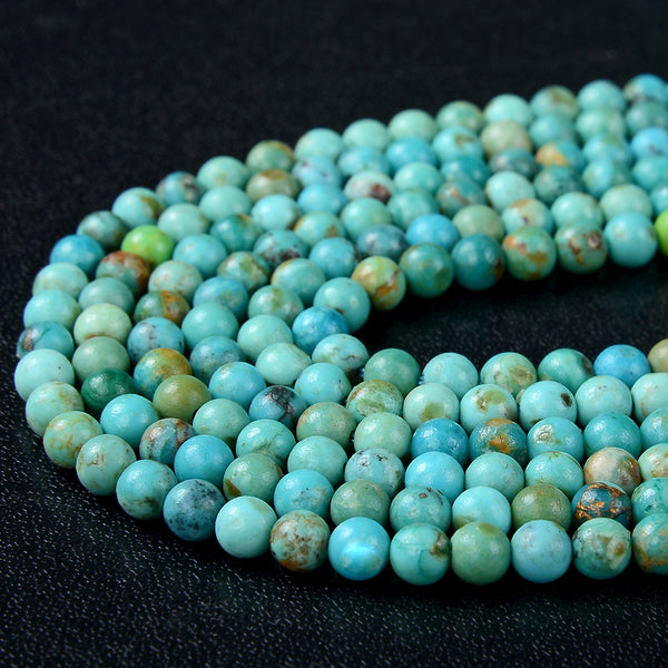 4MM Natural Turquoise Gemstone Round Loose Beads 15.5 inch Full Strand (80009581-P47)
