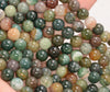 6mm Indian Agate Gemstone Green Red Round Loose Beads 15.5 inch Full Strand (80005912-M33)