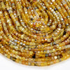 4MM Natural Yellow Opal Gemstone Grade AA Micro Faceted Diamond Cut Cube Loose Beads (P40)