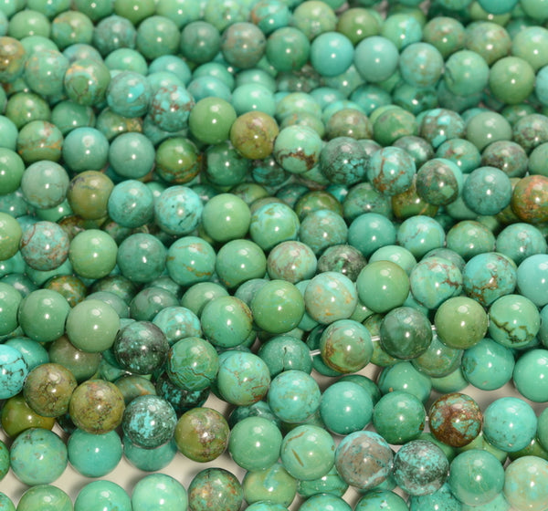 8mm Green Turquoise Howlite Gemstone Grade Aaa Round Loose Beads 15.5 Inch Full Strand (80007349-A256)