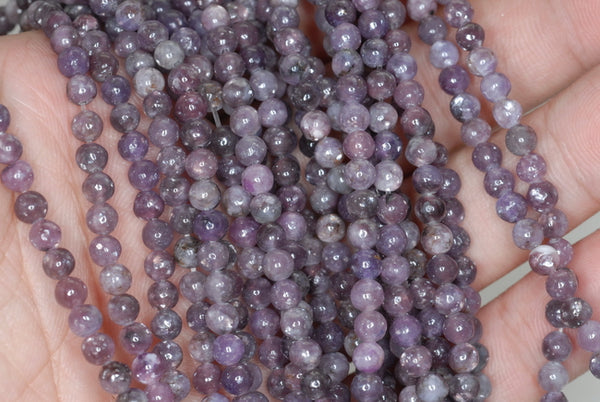 4mm Purple Lepidolite Gemstone Grade A Round Loose Beads 15.5 inch Full Strand (90188457-650)