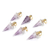 41X17MM Natural Purple Fluorite Gemstone Perfume Bottle Pendant Hexagon Healing Point, Essential Oil Bottle Beads 1 Bead (80017268-P73)