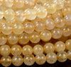 Natural Golden Rutilated Quartz Gemstone Grade A Round 5MM 6MM 7MM 8MM 9MM Loose Beads (D248)