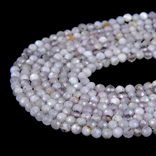 2MM Light Purple Kunzite Gemstone Grade A Micro Faceted Round Loose Beads 15.5 inch Full Strand (80008845-P11)