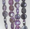 10mm Dark Purple Lepidolite Gemstone Grade A Flat Round Button Loose Beads 16 inch Full Strand (90188408-655)