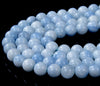 8MM Aquamarine Tone Jade Gemstone Grade AAA Round Loose Beads (D223)