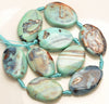 28x19-30x20MM Terra Agate Gemstone Aqua Blue Oval Twist Grade Aaa 4 Beads  (80007250-A250)