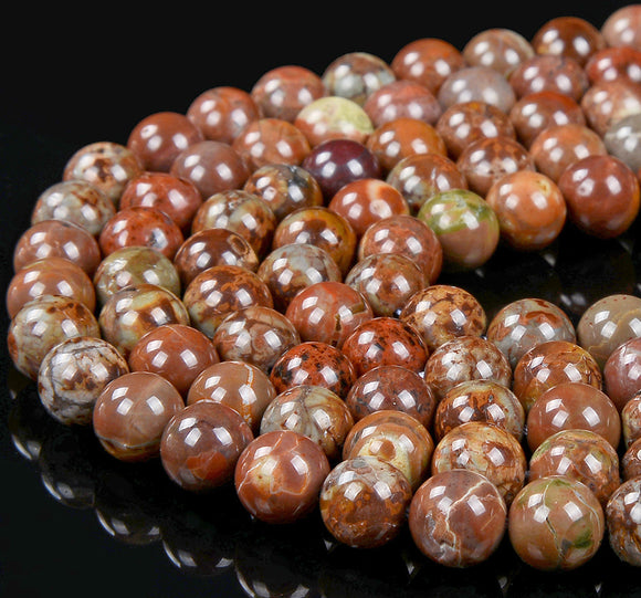 Natural Brown Green Australian Opal Gemstone Grade A Round 7MM 8MM Loose Beads (D309)