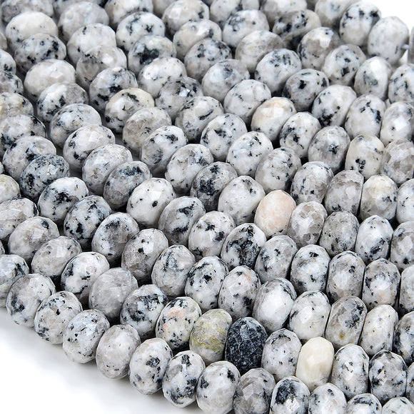 9X5MM Natural Granite Gemstone Grade AAA Faceted Rondelle Loose Beads (D346)