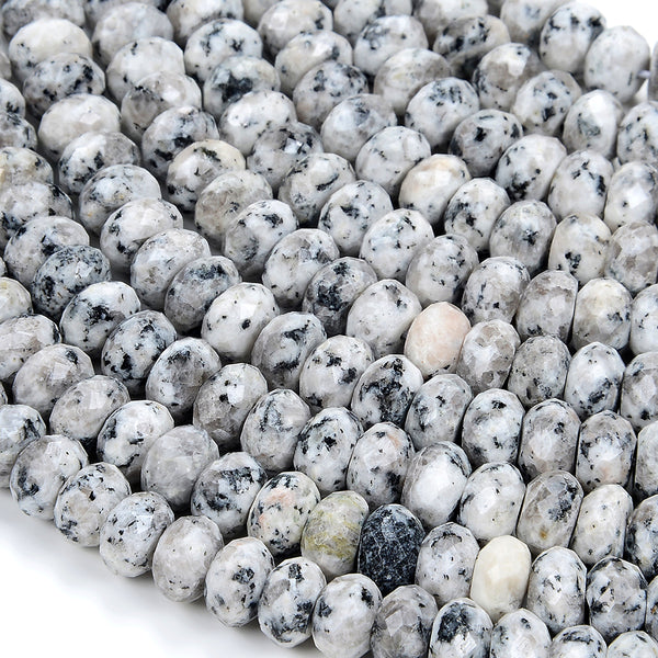 9X5MM Natural Granite Gemstone Grade AAA Faceted Rondelle Loose Beads (D346)
