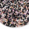 5X4MM Natural Multi Color Tourmaline Gemstone Micro Faceted Round Loose Beads (P46)