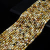 4MM Flower Yellow Opal Gemstone Grade A Micro Faceted Square Cube Loose Beads (P20)