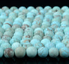 Matte Turquoise Blue Green Gemstone Round 3MM 4MM 6MM Loose Beads 15 inch Full Strand (D294)