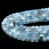 4MM Natural Aquamarine Gemstone Grade AA Micro Faceted Cube Loose Beads (P44)