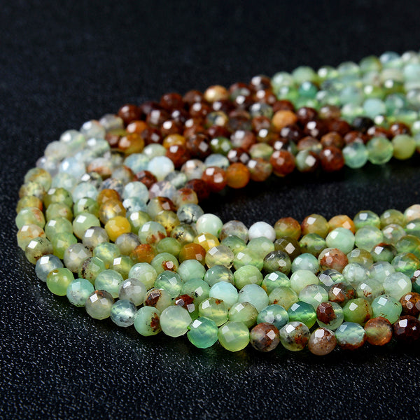 3MM Natural Multi Color Chrysoprase Gemstone Grade AAA Micro Faceted Round Loose Beads 15 inch Full Strand (80009372-P28)