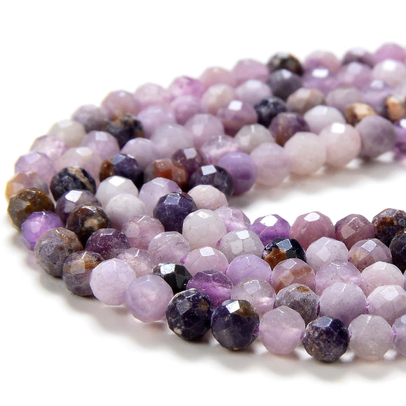 3MM Natural Purple Fluorite Gemstone Grade AA Micro Faceted Round Loose Beads 15 inch Full Strand (80016216-P50)