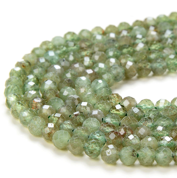 4MM Natural Green Apatite Gemstone Grade AA Micro Faceted Round Loose Beads 15 inch Full Strand (80016232-P51)