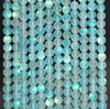 5MM Matte Aura Quartz Gemstone Aqua Blue Round 15 Inch Full Strand  (80007264-A251)