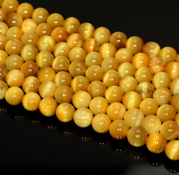 6mm Golden Tiger Eye Gemstone Grade AAA Yellow Round 6mm Loose Beads 15.5 inch Full Strand (80005393-463)