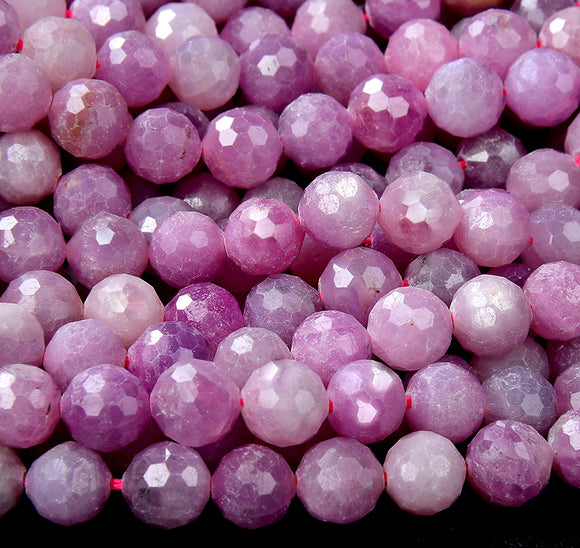 Rare New! Natural Ruby Purple Pink Gemstone Grade AAA Micro Faceted Round  6MM 7MM Loose Beads (D224)