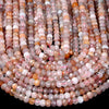 6X4MM Natural Madagascar Rose Quartz Gemstone Grade AA Micro Faceted Rondelle Loose Beads 15 inch Full Strand (80016406-P62)
