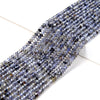 3X2MM Natural Iolite Gemstone Grade A Bicone Faceted Rondelle Saucer Loose Beads 15 inch Full Strand (80015383-P46)