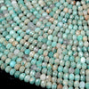 7X5MM Natural Peruvian Amazonite Gemstone Grade AA Faceted Rondelle Loose Beads (D345)