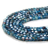 2MM Natural Deep Blue Apatite Gemstone Grade AA Micro Faceted Diamond Cut Cube Loose Beads 15.5 inch Full Strand (80009238-P43)