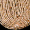 4X3MM Natural Golden Rutilated Quartz Gemstone Grade AA Micro Faceted Rondelle Loose Beads 15 inch Full Strand (80016399-P62)