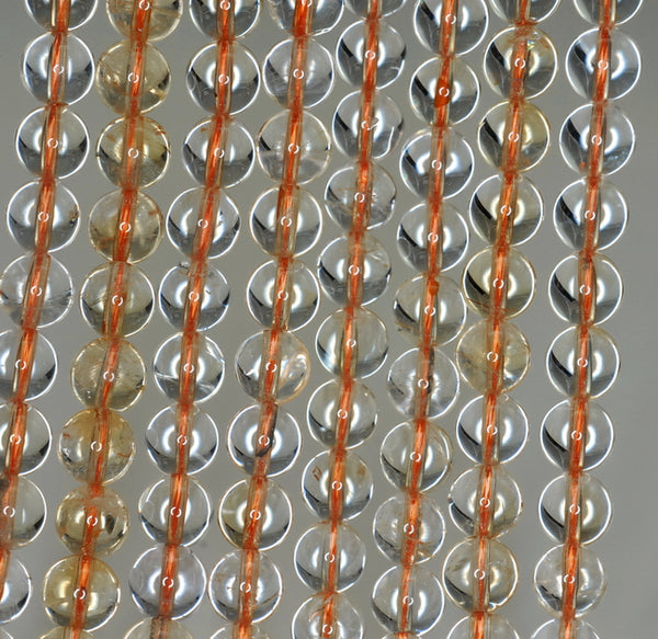 7mm Light Clear Citrine Gemstone Grade AA Round Loose Beads 15.5 inch Full Strand (90189284-678)