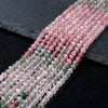 Natural Strawberry Quartz Multi Color Gemstone Grade AAA Micro Faceted Round 3MM 4MM Loose Beads 15 inch Full Strand (P27)