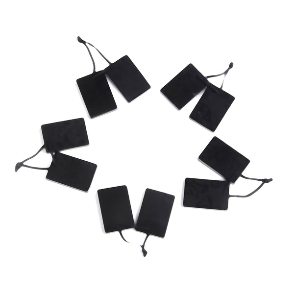 20X30MM Natural Smooth Shungite Gemstone Grade AAA Rectangle Earring Pair Pendant 2 Beads (80008571-D49)