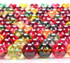 Rock Crystal Quartz Green Yellow Red Tourmaline Color Gemstone Grade AAA Round 12MM 16MM Loose Beads 7.5 inch Half Strand (D293)