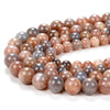 Natural Sunstone Orange Gray Gemstone Grade AAA Round 7MM 8MM 9MM 10MM 11MM Loose Beads (D117)