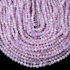 Natural Kunzite Gemstone Grade AAA Micro Faceted Round 4MM 5MM Loose Beads 15 inch Full Strand (P54)