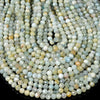 6MM Natural Aquamarine Gemstone Grade A Micro Faceted Round Loose Beads 15 inch Full Strand (80016842-P67)