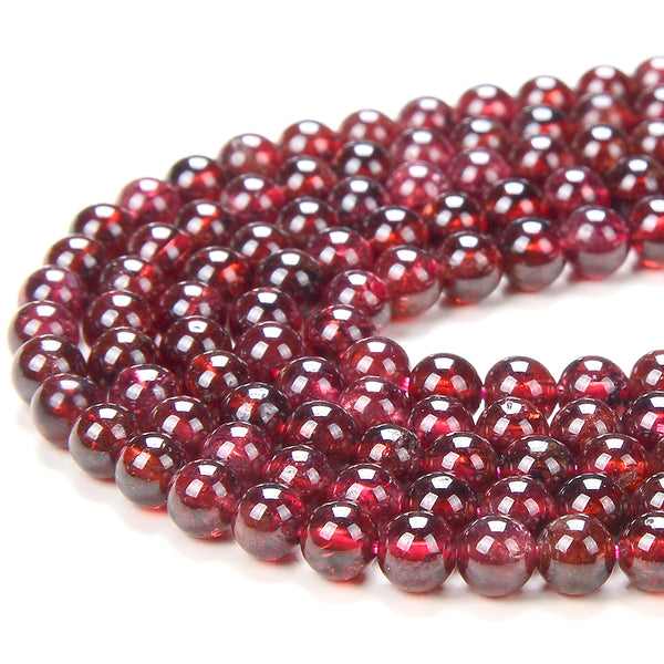 Natural Deep Red Garnet Gemstone Grade AAA Round 3MM 4MM Loose Beads 15 inch Full Strand (P60)