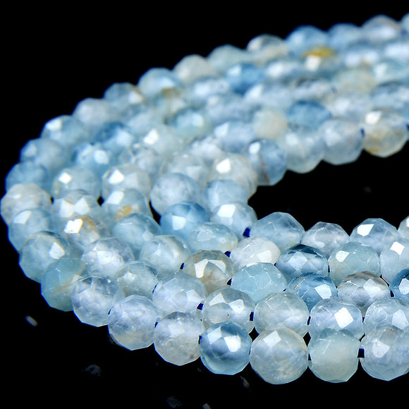 4MM Rare Argentina Lemurian Aquatine Calcite Gemstone Grade AAA Micro Faceted Round Loose Beads 15 inch Full Strand (80016827-P66)