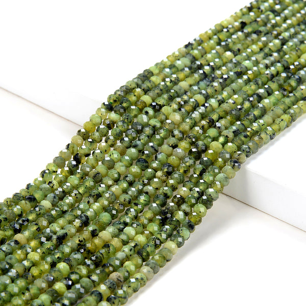 3X2MM Natural Chrysoprase Gemstone Grade AA Micro Faceted Rondelle Loose Beads (P35)
