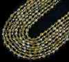 6MM Natural Yellow Labradorite Gemstone Faceted Prism Double Point Cut Loose Beads (D342)