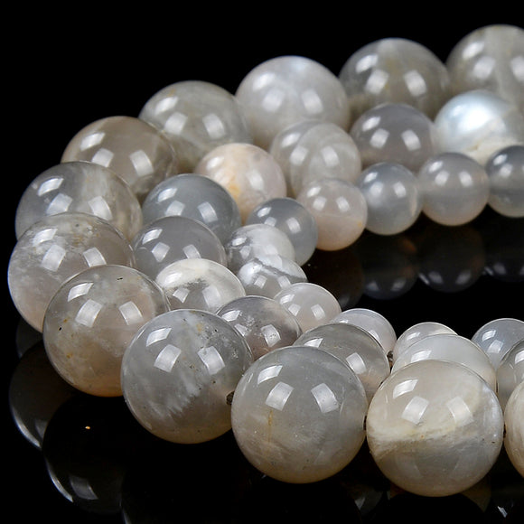 Natural Gray Sunstone Gemstone Grade A Round 5MM 6MM 7MM 8MM 10MM Loose Beads (D392)